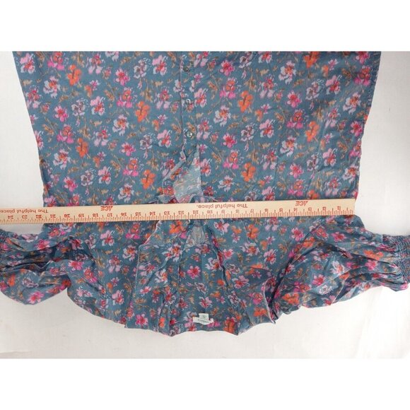 Sundance  Women's Jeanie Ruffle  Floral Button Up  Top Blouse  sz PM - Picture 9 of 13